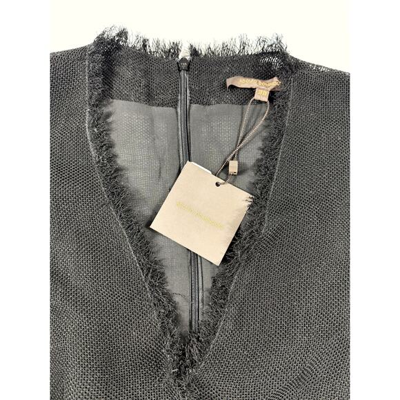 ADOLFO DOMINGUEZ NWT Size38 black v-neck midi length sheer - Picture 9 of 10